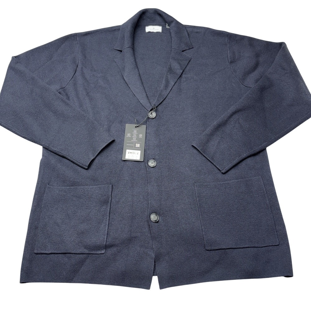 7Diamonds Men's Sweater Cardigan 2X Navy Stretch 3 button NWT
